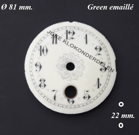 Wijzerplaat = Franse pendule = Green emaillé = 41231