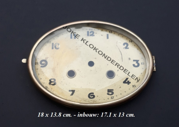 Pendule deur / wijzerplaat = bol glas = 41362