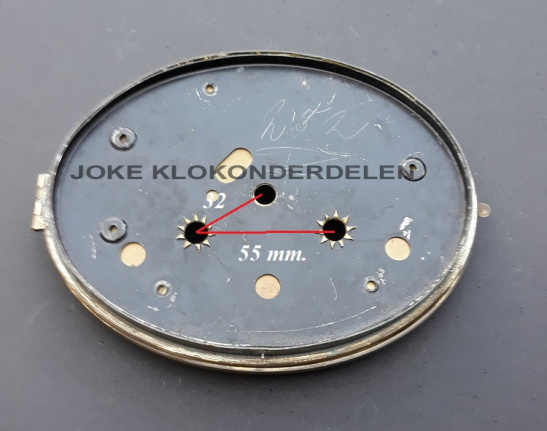 Pendule deur / wijzerplaat = bol glas = 41362 - Afbeelding 3