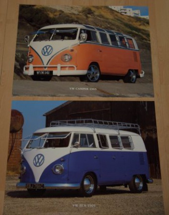 VW BUS VW CAMPER 1965 2 POSTERS NIEUW