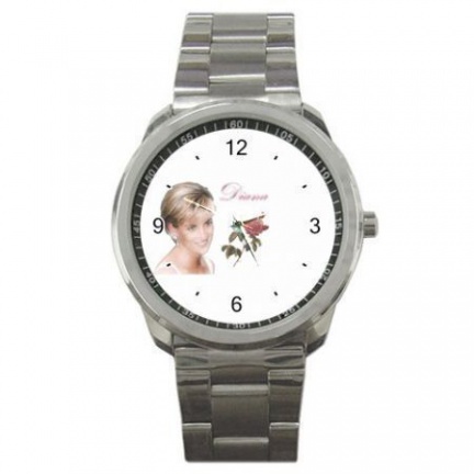 Princess Diana "Red Rose" Stainless Steel Horloge - nr. 1