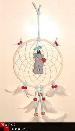 ME to YOU Beer/TATTY TEDDY Dromenvanger / Dreamcatcher: Ring=13cm - nr. 1
