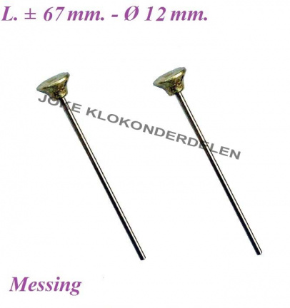2 Trompetten voor Staartklok = messing 41468
