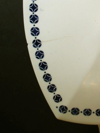 witte vintage dekschaal met blauwe motieven - Afbeelding 6