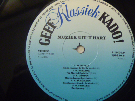 Muziek uit 't Hart - LP Maarten 't Hart kiest uit vriendschap, liefde en verdriet van Bach tot Strau - Afbeelding 6