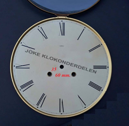 = Klokdeur / wijzerplaat = bol glas = 41494 - Afbeelding 2