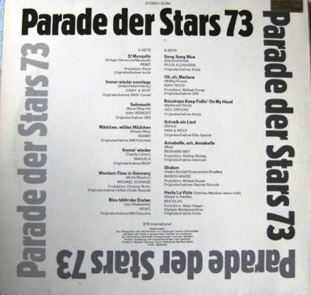 LP Parade der Stars 1973 - Afbeelding 2