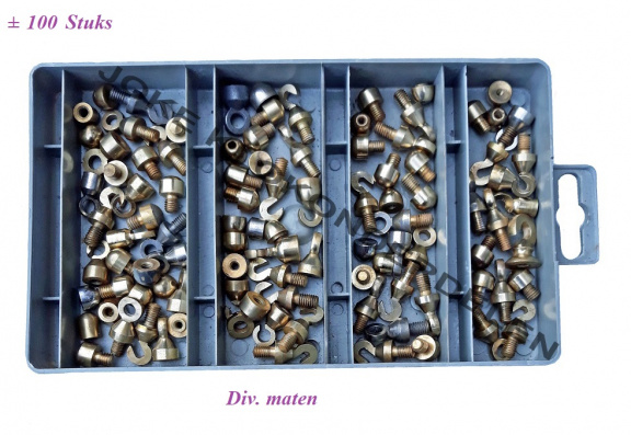 Kettinghaken = totaal 100 stuks =div. maten =41442