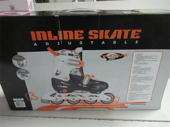 Nijdam Junior Inlineskates Junior Verstelbaar - Hardboot - Marine/Wit/Oranje - 30-33 (19JS / 517) - Afbeelding 2