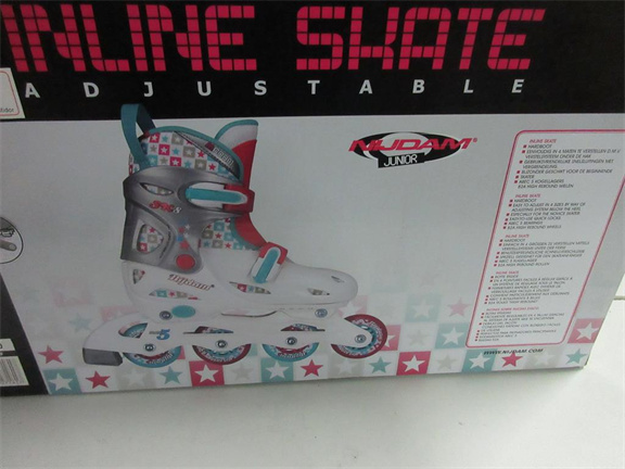 Nijdam Junior Inlineskates Junior Verstelbaar - Hardboot - Wit/Aqua/Fuchsia - 27-30 (19JS / 514) - Afbeelding 2