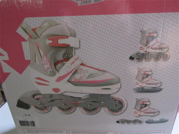 Nijdam Junior Skate/Schaats Combo - Semi-Softboot - Wit - Maat 35-38 (19JP / 1098) - Afbeelding 2