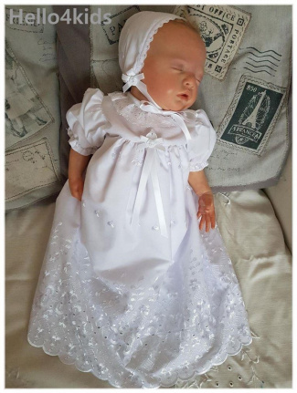 witte Maxi cosi voetenzak buggy kinderwagen doop broderie - Afbeelding 5