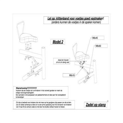 Zadel Op Stang 2 - Zwart | Heren (Staal) - Afbeelding 2