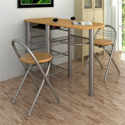 Bar met barkrukken (2 stuks)