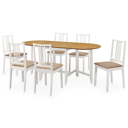 7-delige Eethoek MDF wit