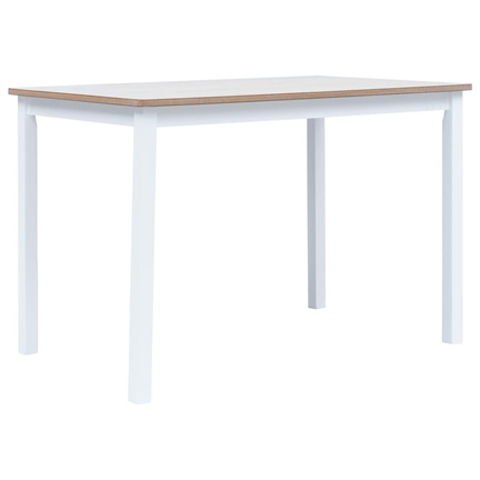 5-delige Eethoek massief rubberwood wit en bruin