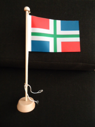 Tafel vlag met standaard Groningen - Afbeelding 2