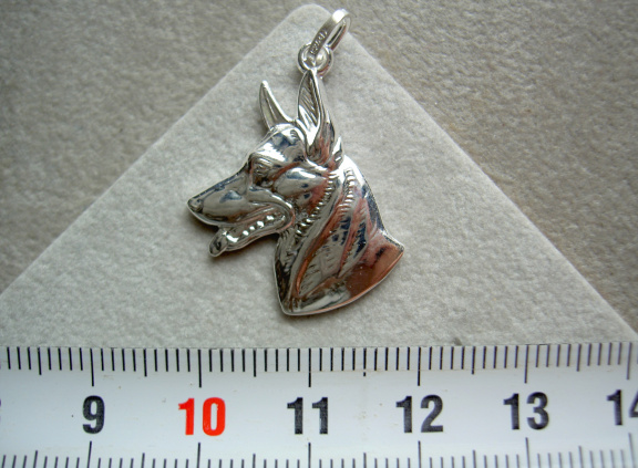 Zilveren herdershond herder hanger groot - nr. 1