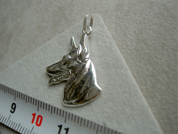 Zilveren herdershond herder hanger groot - Afbeelding 2