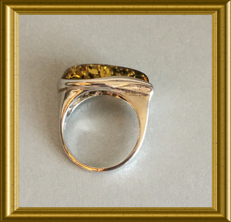 Mooie zilveren (925) ring met barnsteen - Afbeelding 2