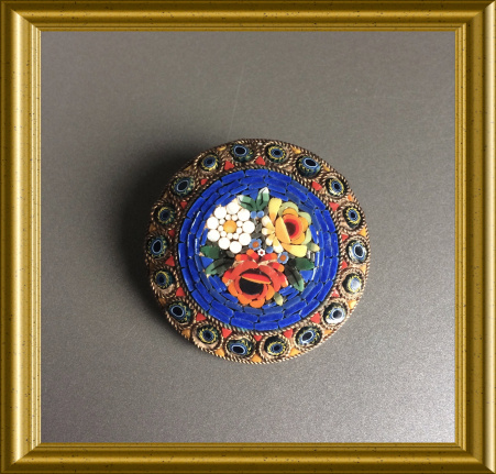Mooie grote micro mozaiek broche - Afbeelding 6