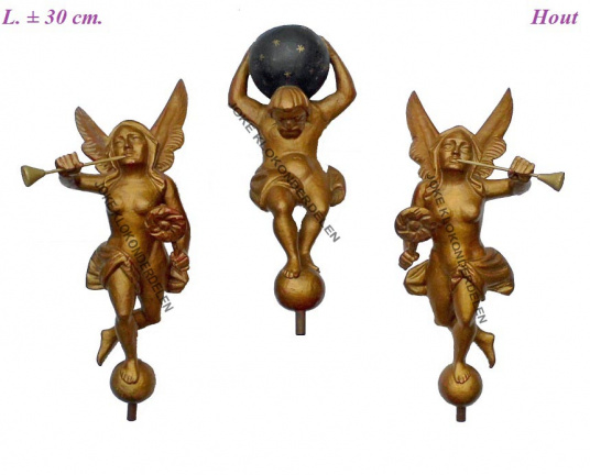 = Grote poppen = staande klok = hout 36772