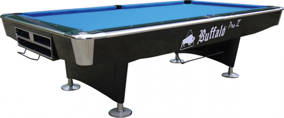 Pooltafel Buffalo Pro-II 8 foot zwart of bruin, drop pocket - nr. 1