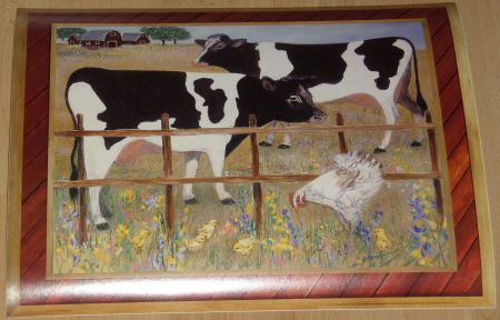 BOERDERIJ DIEREN KOEIEN KIPPEN 1 POSTER NIEUW