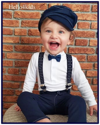 NIEUW baby kostuumpje bruidsjonker pakje doop kleding bretels Compleet - nr. 1