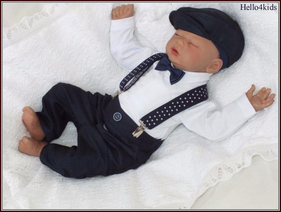 NIEUW baby kostuumpje bruidsjonker pakje doop kleding bretels Compleet - Afbeelding 3