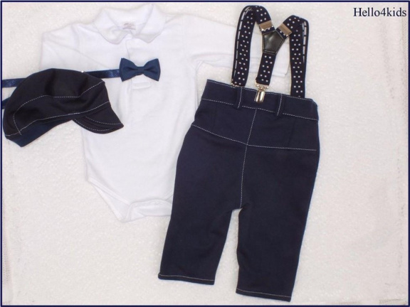 NIEUW baby kostuumpje bruidsjonker pakje doop kleding bretels Compleet - Afbeelding 4