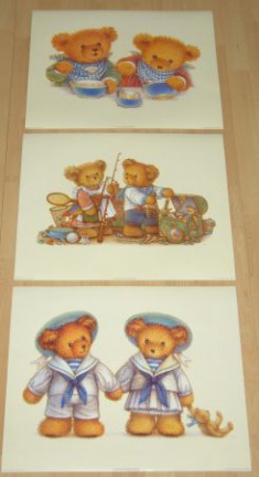THE UPSTAIRS DOWNSTAIRS BEARS 3 POSTERS NIEUW