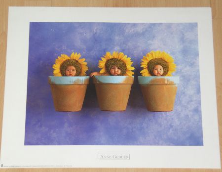 ZONNEBLOEM KINDEREN IN POTJE 1 POSTER NIEUW