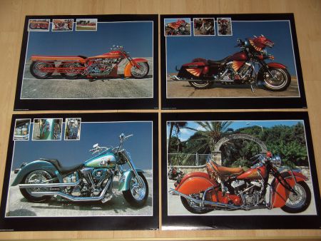 MOTOREN GEPIMPT SET 3), 4 POSTERS NIEUW
