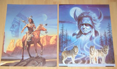 INDIANEN BLAUW 2 POSTERS NIEUW