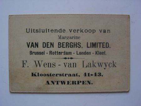Oud reclamekaartje ; margarine