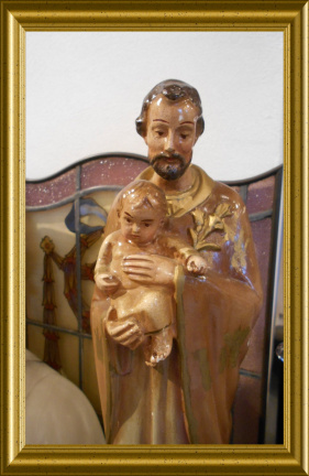 Oud gipsen Jozef beeld