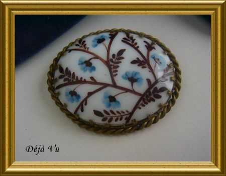 Oude handgeschilderde broche - nr. 1