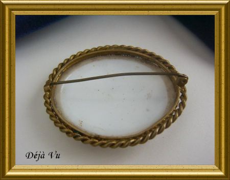 Oude handgeschilderde broche - Afbeelding 2