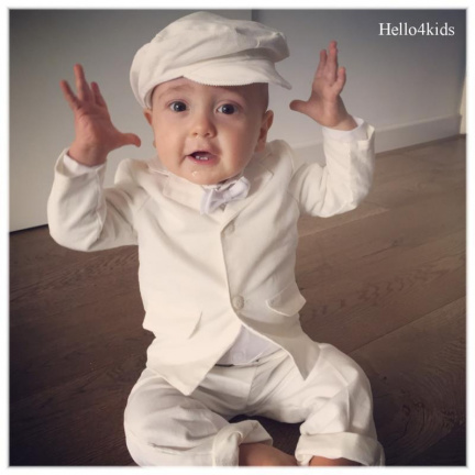 ivoor baby kostuumpje bruidsjonker pakje doop kleding samuel - nr. 1