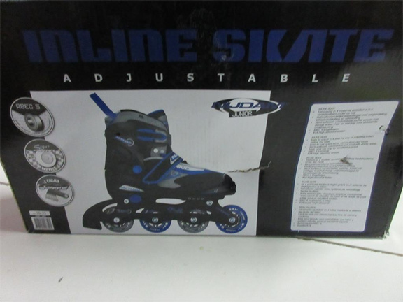 Nijdam Junior Inlineskates Junior Verstelbaar - Semi-Softboot - Zwart/Blauw/Grijs - 3 (20AI / 1988) - Afbeelding 2