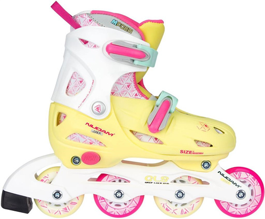 Nijdam Junior Inlineskates Meisjes Verstelbaar - Hardboot - Yellow Bird - Geel/Roze - (20AI / 1952) - nr. 1