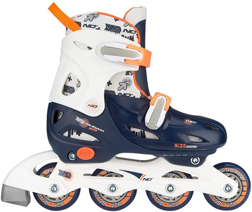 Nijdam Junior Inlineskates Junior Verstelbaar - Hardboot - Marine/Wit/Oranje - 30-33 (20AI / 1955) - nr. 1