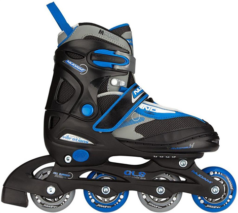 Nijdam Junior Inlineskates Junior Verstelbaar - Semi-Softboot - Zwart/Blauw/Grijs - 3 (20AI / 1977) - nr. 1