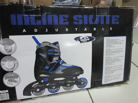 Nijdam Junior Inlineskates Junior Verstelbaar - Semi-Softboot - Zwart/Blauw/Grijs - 3 (20AI / 1977) - Afbeelding 2