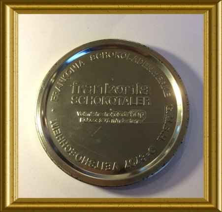 Oud klein rond plat chocolade blikje : poes - Afbeelding 3