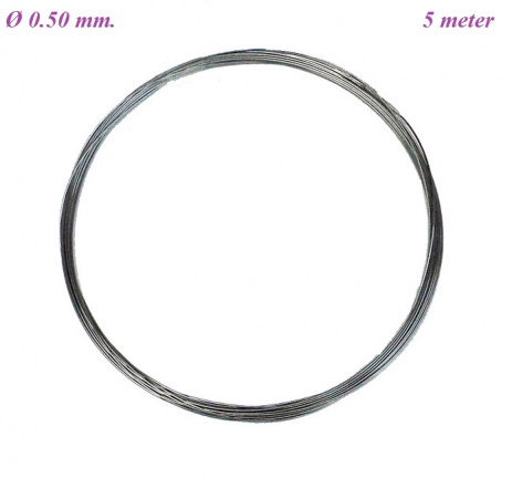 === 5 mtr. Verenstaal Ø 0.50 mm.= nieuw === 35246