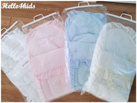 blauwe Maxi cosi voetenzak buggy kinderwagen doop broderie - Afbeelding 3