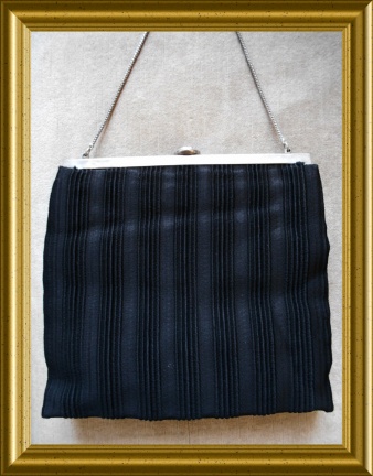 Oud zwart tasje // vintage black purse - Afbeelding 3