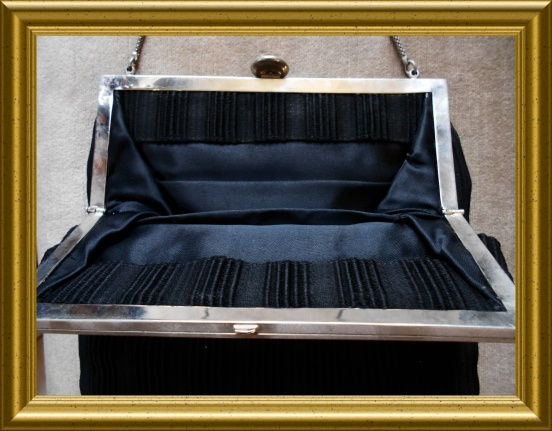 Oud zwart tasje // vintage black purse - Afbeelding 4